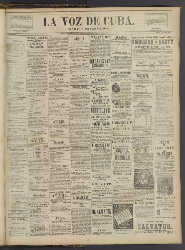 Miniatura de La Voz de Cuba : diario conservador del 9 de diciembre de 1882