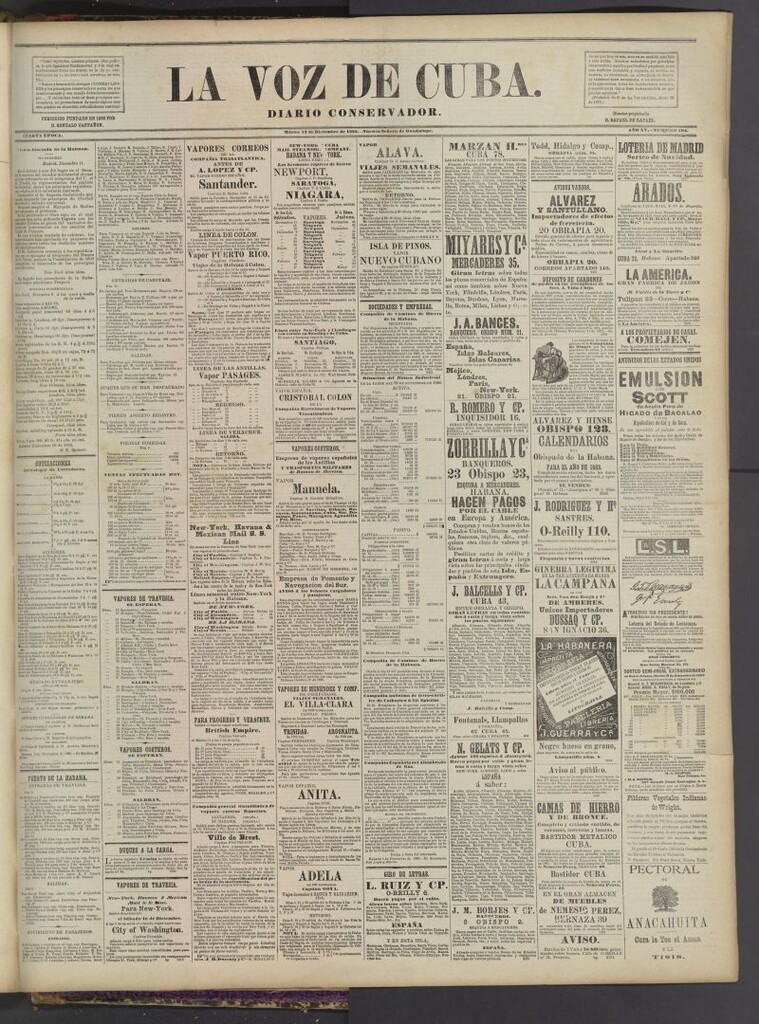 Miniatura de La Voz de Cuba : diario conservador del 12 de diciembre de 1882