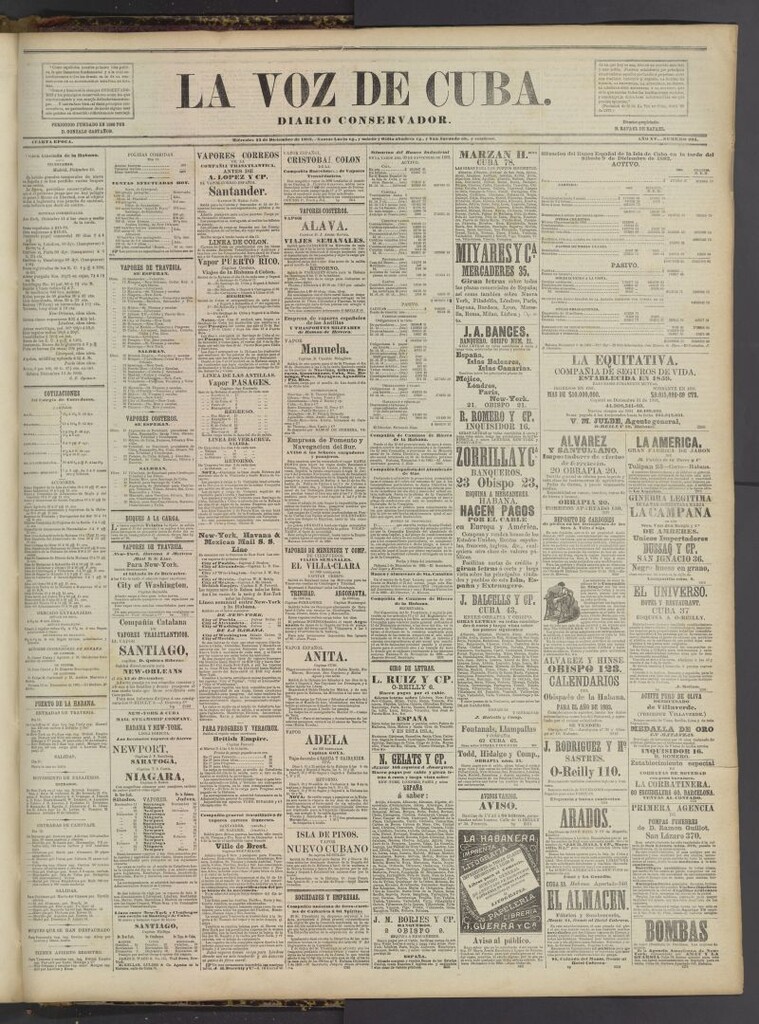 Miniatura de La Voz de Cuba : diario conservador del 13 de diciembre de 1882