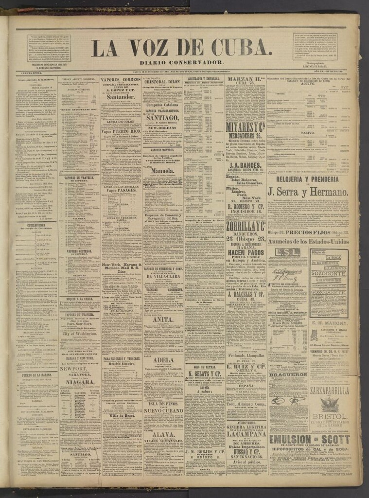 Miniatura de La Voz de Cuba : diario conservador del 14 de diciembre de 1882