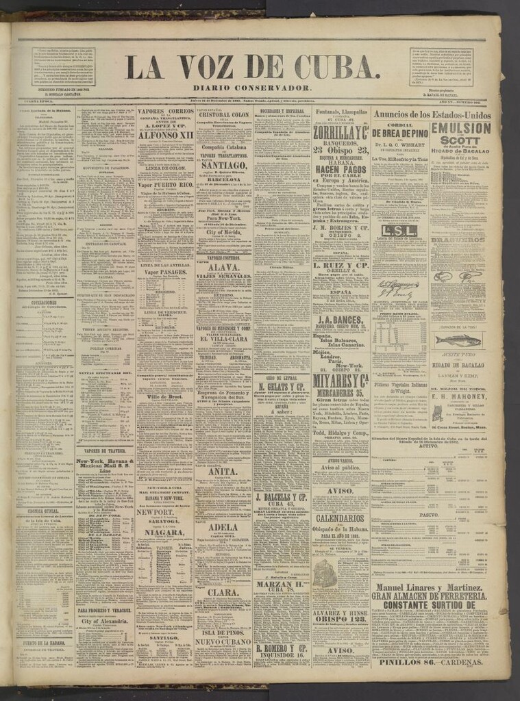 Miniatura de La Voz de Cuba : diario conservador del 21 de diciembre de 1882