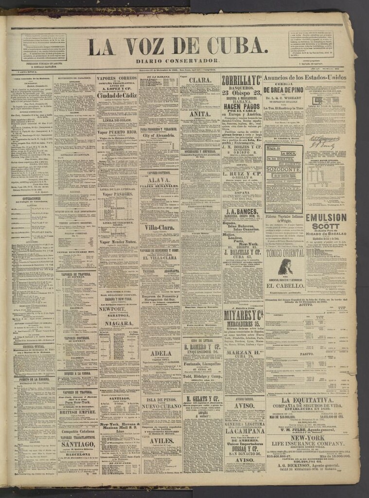 Miniatura de La Voz de Cuba : diario conservador del 27 de diciembre de 1882