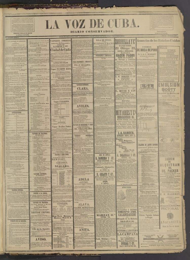Miniatura de La Voz de Cuba : diario conservador del 30 de diciembre de 1882