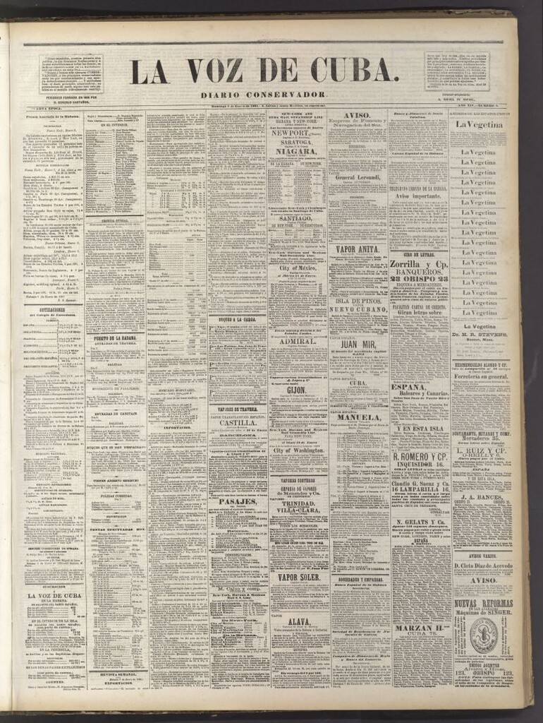 Miniatura de La Voz de Cuba: diario conservador del 9 de enero de 1881
