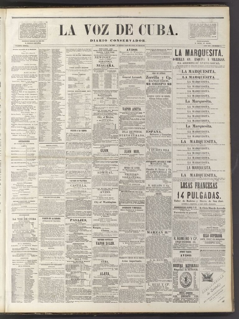 Miniatura de La Voz de Cuba: diario conservador del 11 de enero de 1881