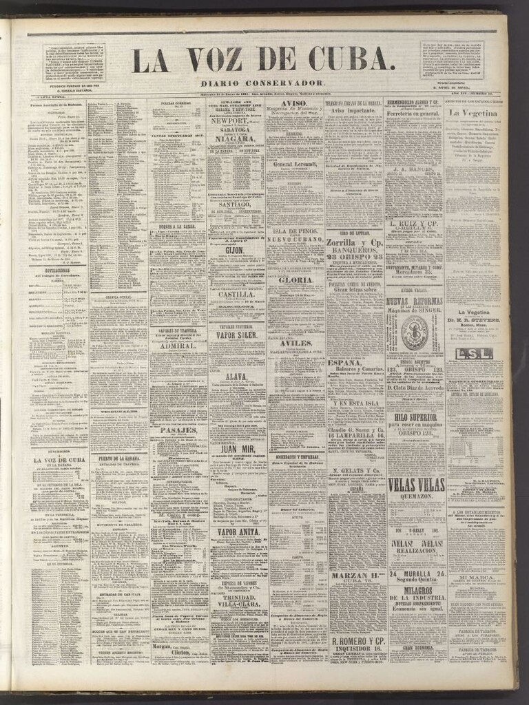 Miniatura de La Voz de Cuba: diario conservador del 12 de enero de 1881