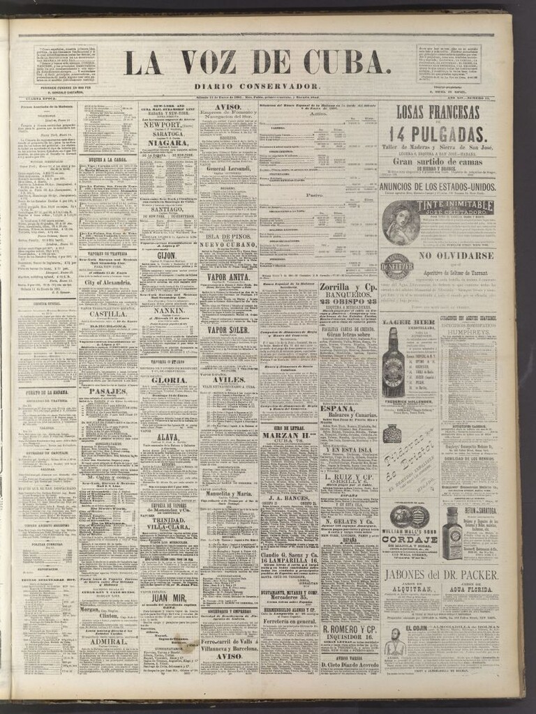 Miniatura de La Voz de Cuba: diario conservador del 15 de enero de 1881