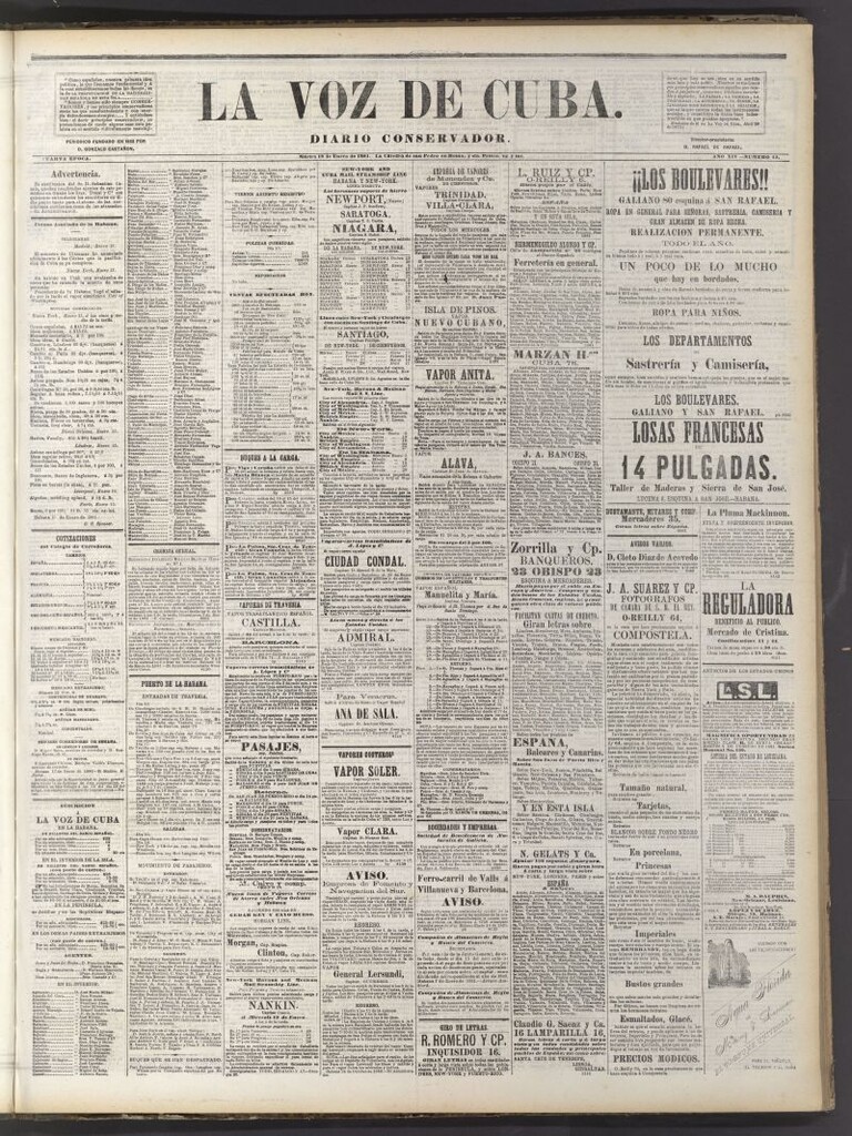 Miniatura de La Voz de Cuba: diario conservador del 18 de enero de 1881