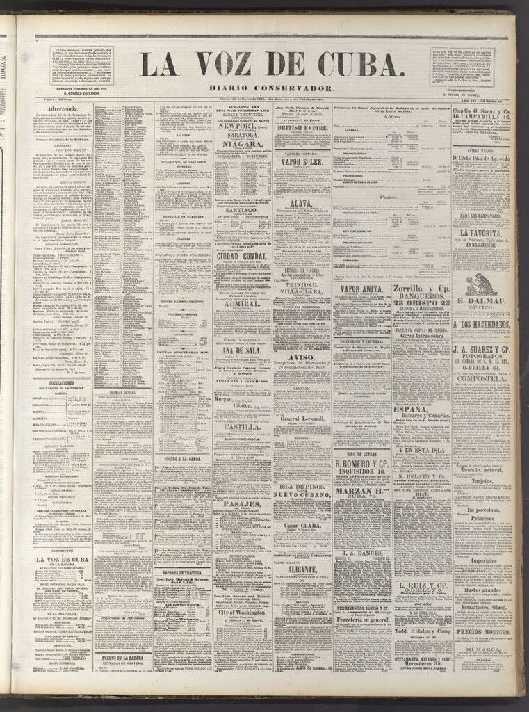 Miniatura de La Voz de Cuba: diario conservador del 21 de enero de 1881