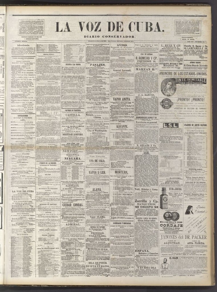 Miniatura de La Voz de Cuba: diario conservador del 22 de enero de 1881