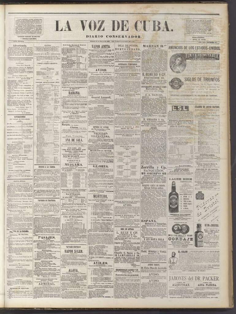 Miniatura de La Voz de Cuba: diario conservador del 29 de enero de 1881