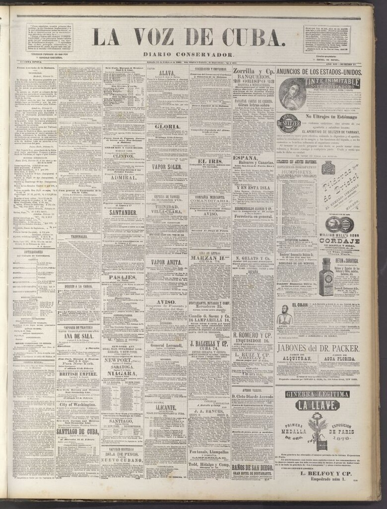 Miniatura de La Voz de Cuba: diario conservador del 12 de febrero de 1881