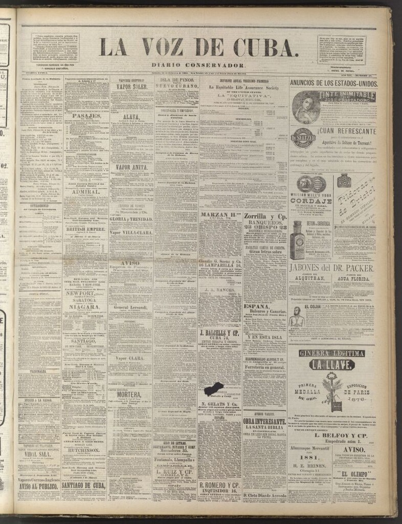 Miniatura de La Voz de Cuba: diario conservador del 26 de febrero de 1881