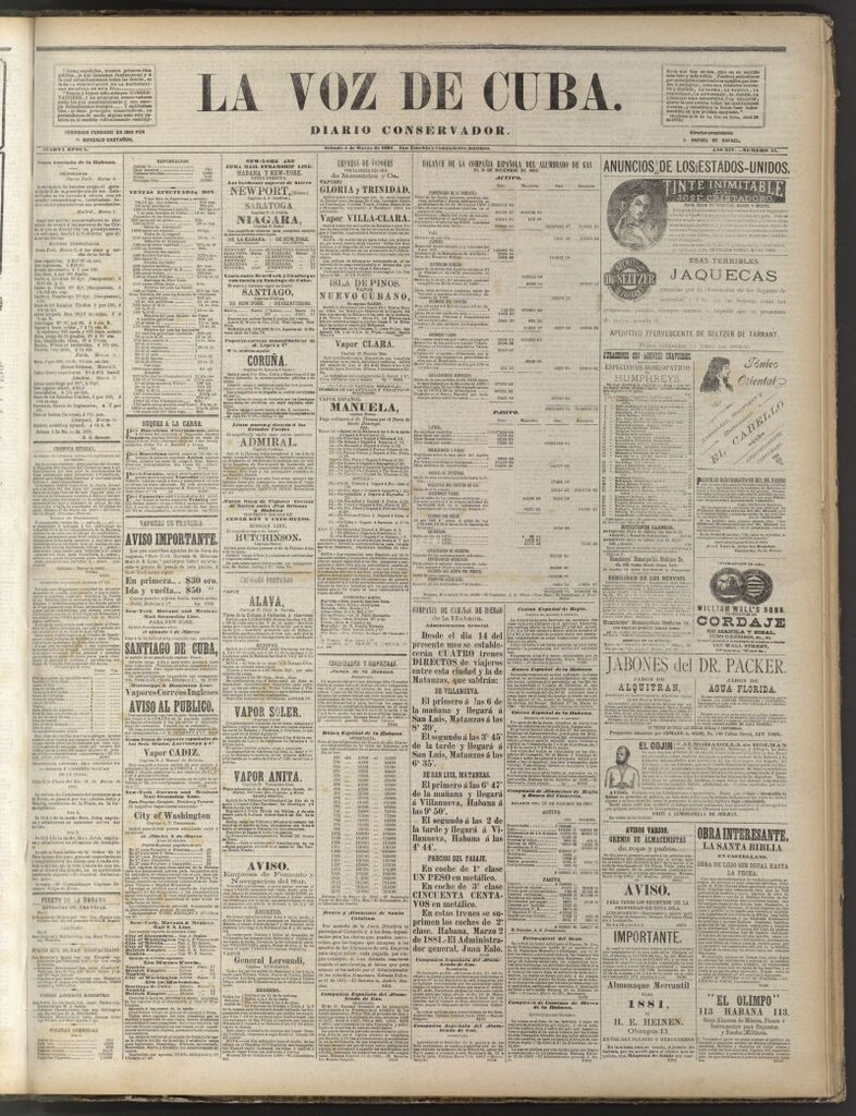 Miniatura de La Voz de Cuba: diario conservador del 5 de marzo de 1881