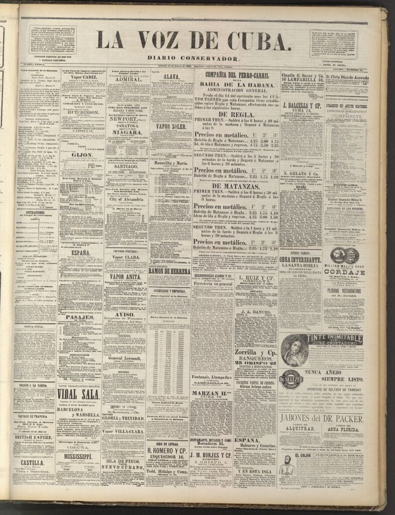 Miniatura de La Voz de Cuba: diario conservador del 19 de marzo de 1881