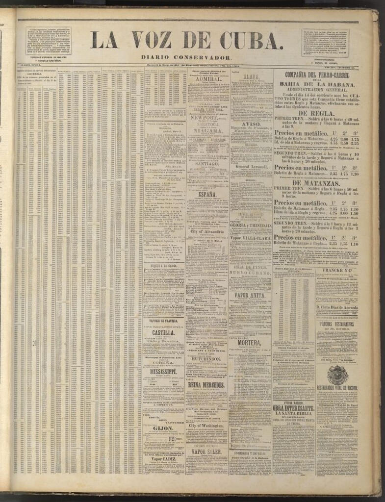 Miniatura de La Voz de Cuba: diario conservador del 22 de marzo de 1881
