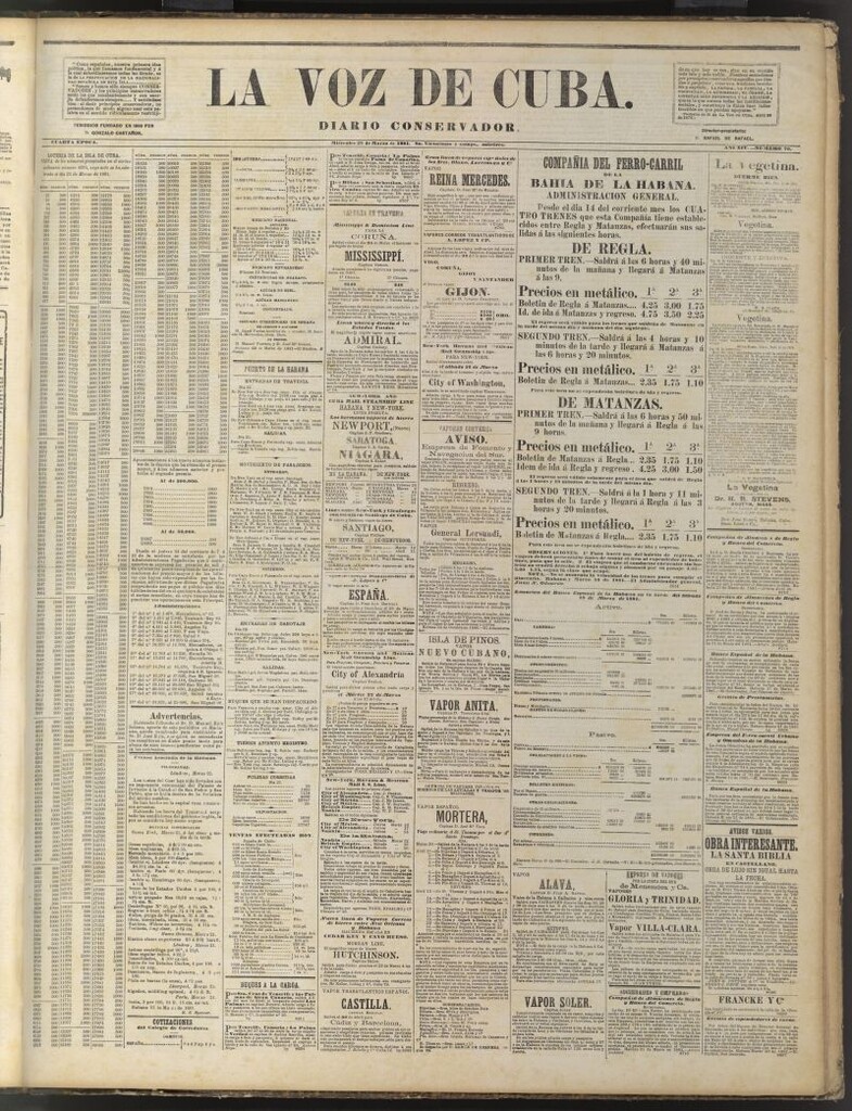 Miniatura de La Voz de Cuba: diario conservador del 23 de marzo de 1881