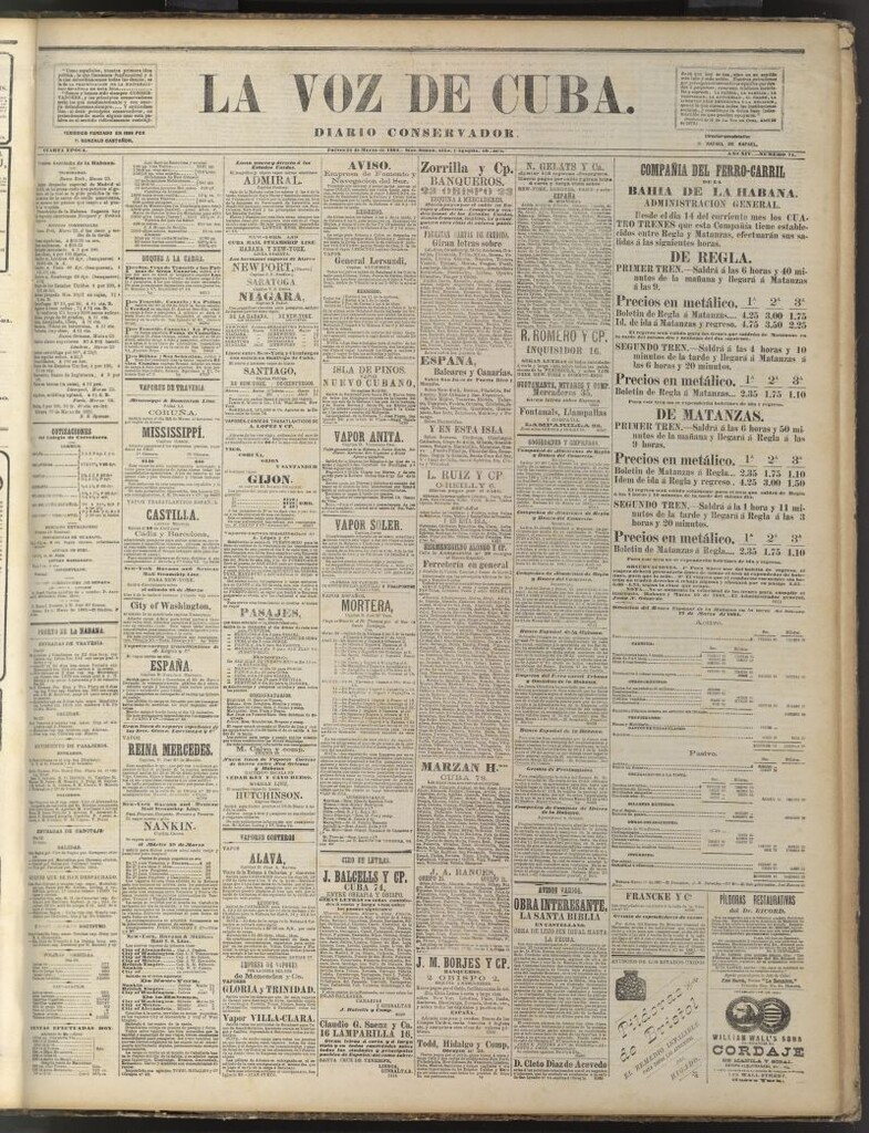 Miniatura de La Voz de Cuba: diario conservador del 24 de marzo de 1881