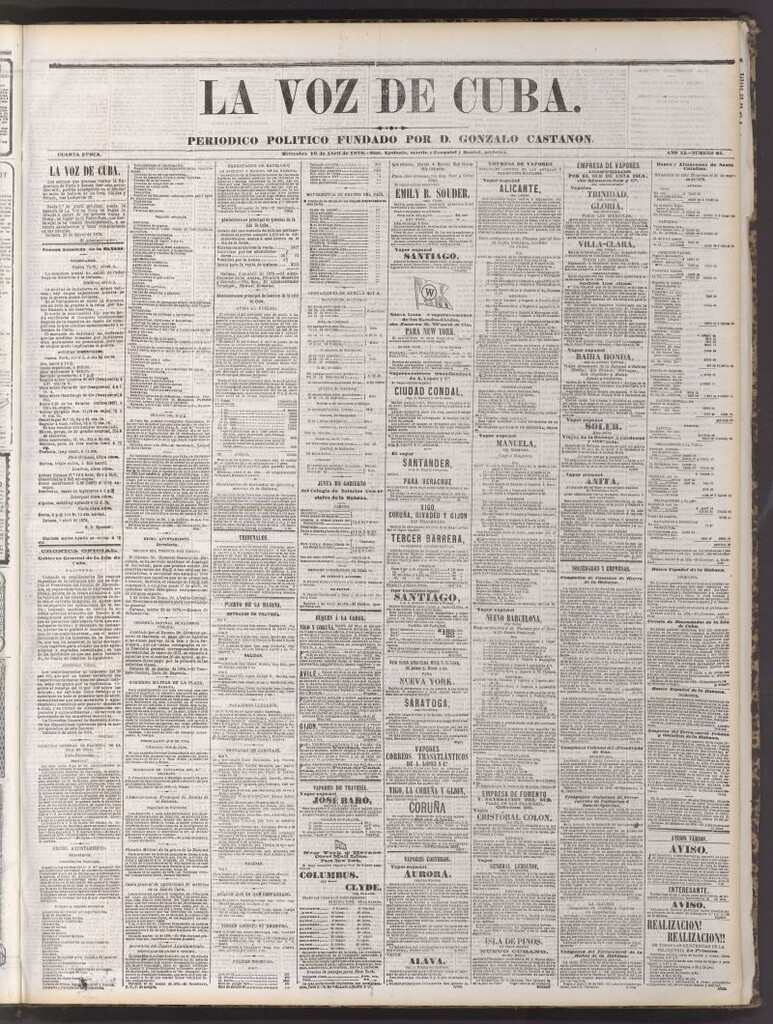 Miniatura de La Voz de Cuba : diario conservador del 10 de abril de 1878