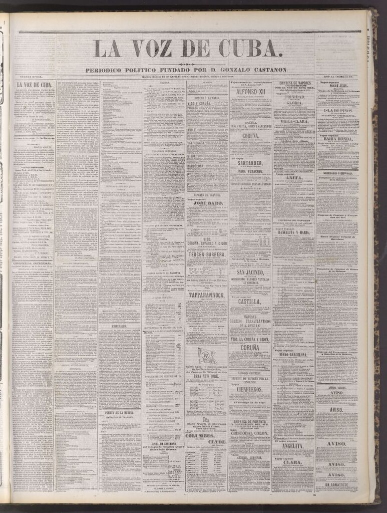 Miniatura de La Voz de Cuba : diario conservador del 16 de abril de 1878