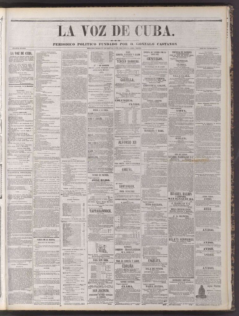 Miniatura de La Voz de Cuba : diario conservador del 17 de abril de 1878