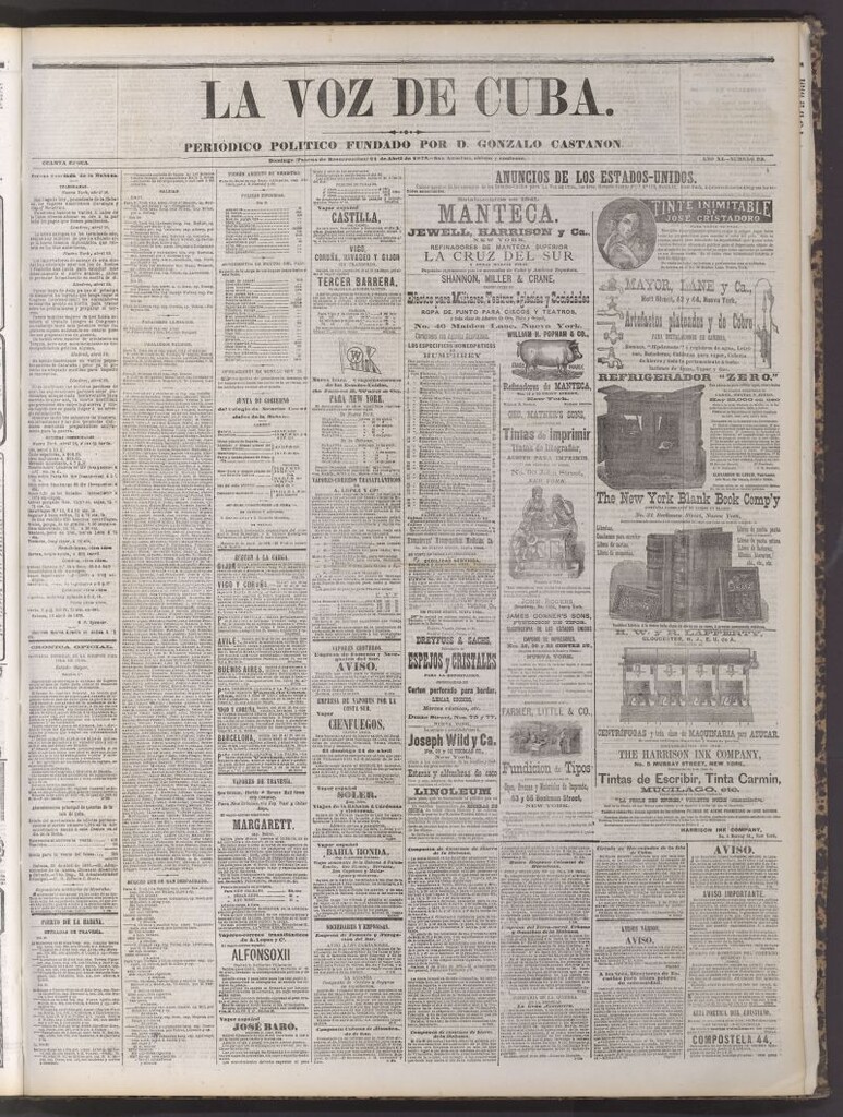 Miniatura de La Voz de Cuba : diario conservador del 21 de abril de 1878