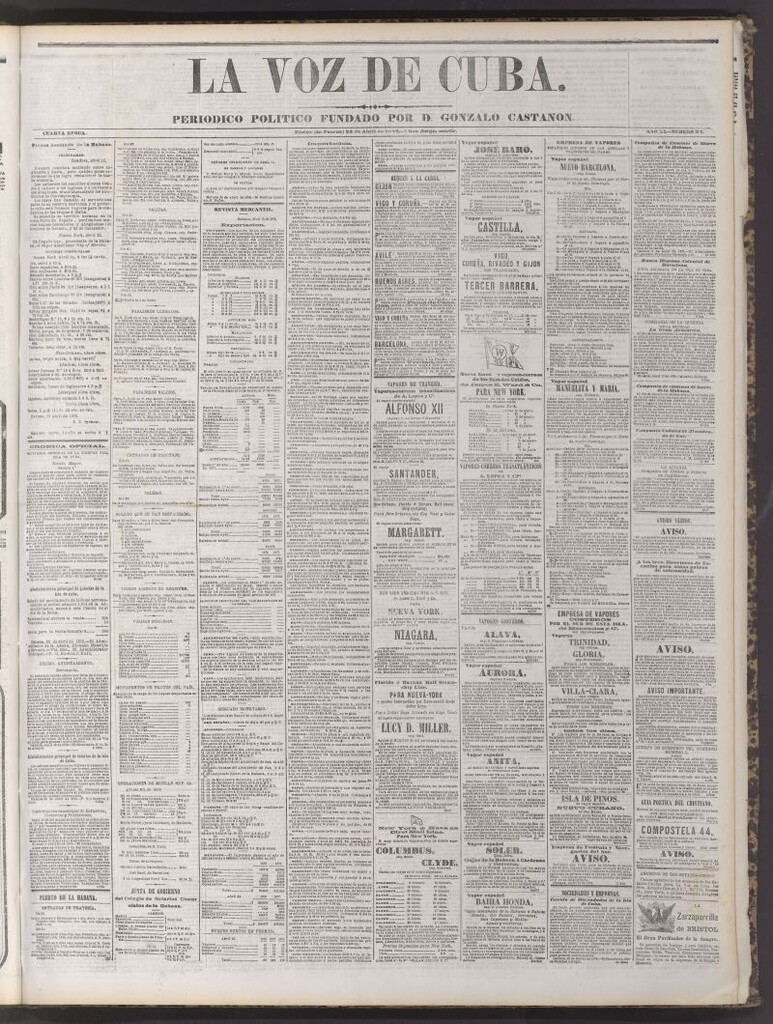 Miniatura de La Voz de Cuba : diario conservador del 23 de abril de 1878