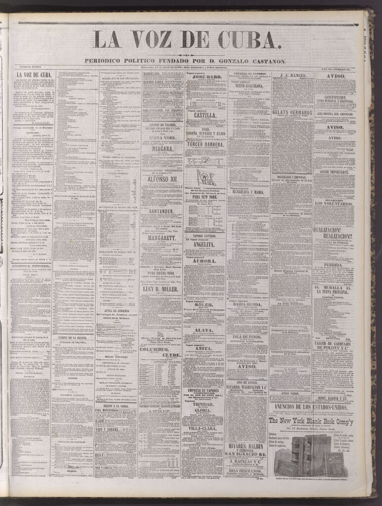 Miniatura de La Voz de Cuba : diario conservador del 24 de abril de 1878