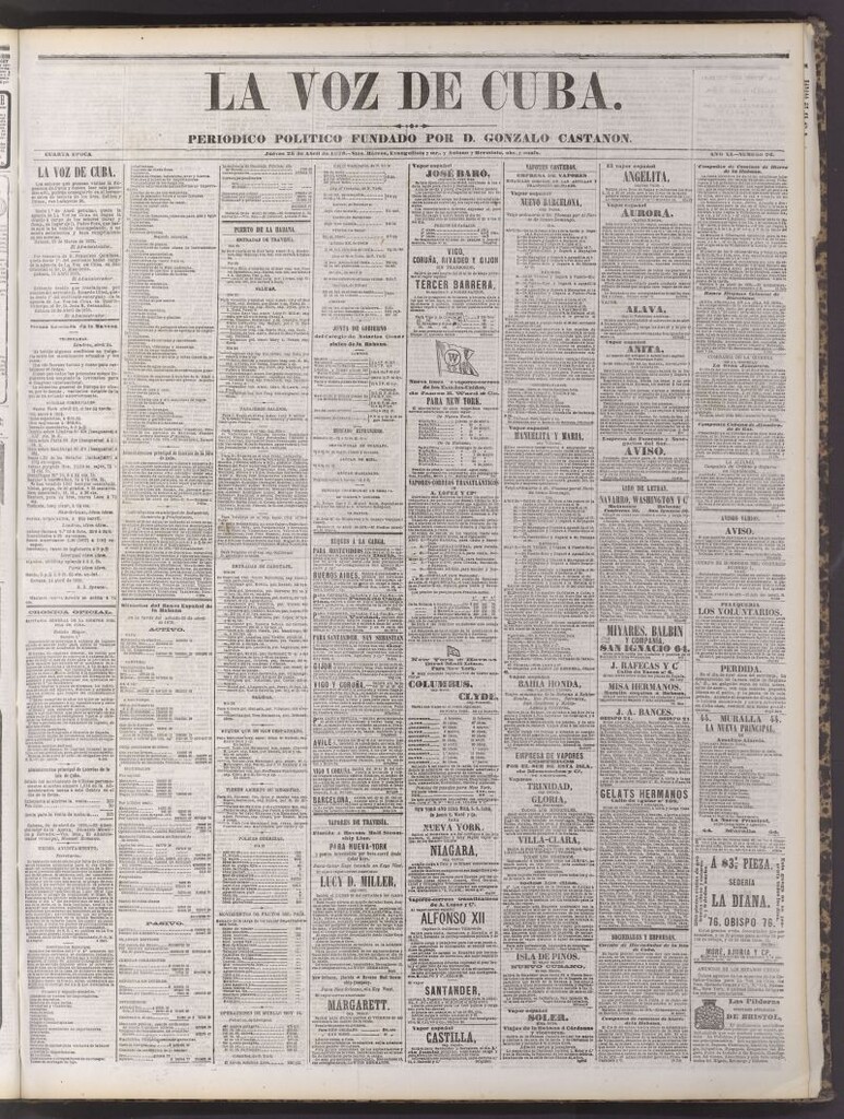 Miniatura de La Voz de Cuba : diario conservador del 25 de abril de 1878