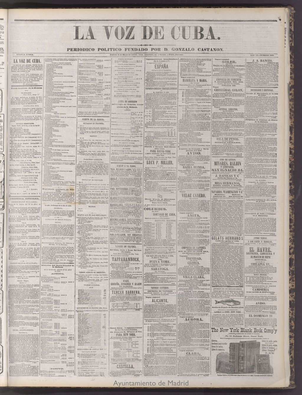 Miniatura de La Voz de Cuba : diario conservador del 2 de mayo de 1878