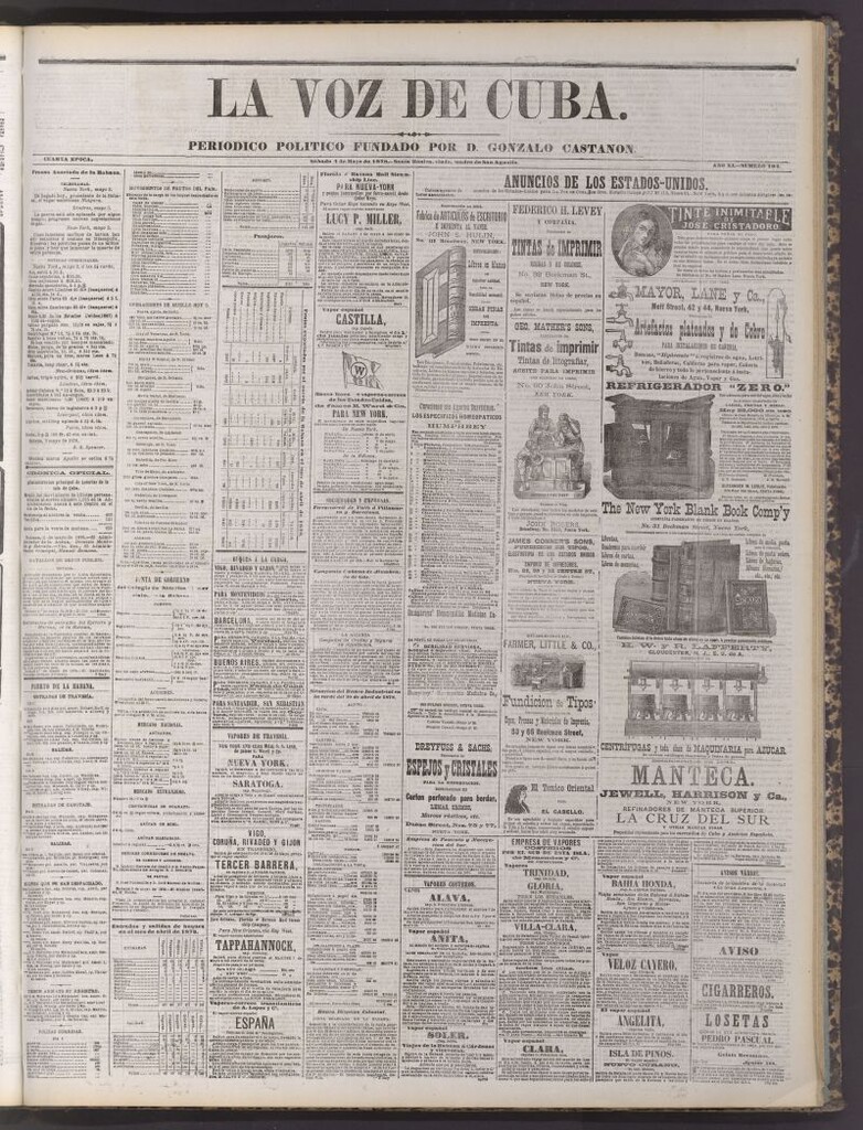 Miniatura de La Voz de Cuba : diario conservador del 4 de mayo de 1878