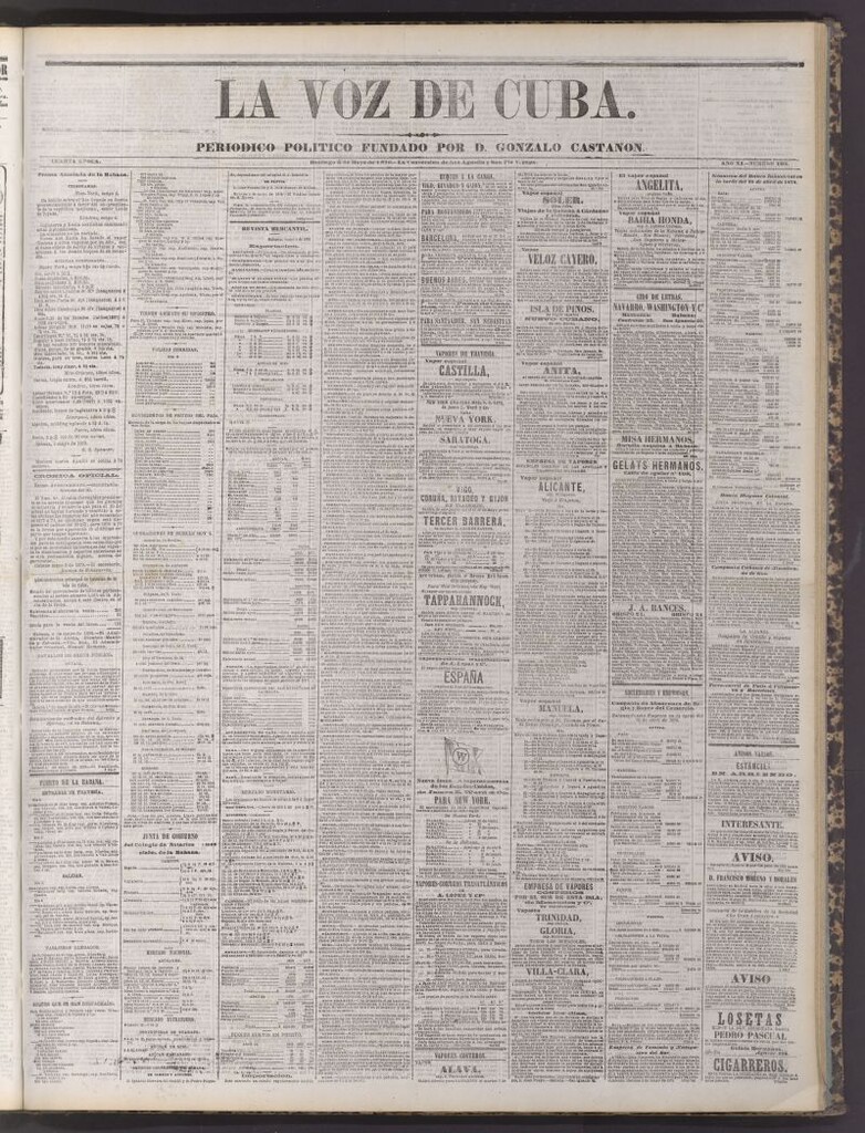 Miniatura de La Voz de Cuba : diario conservador del 5 de mayo de 1878