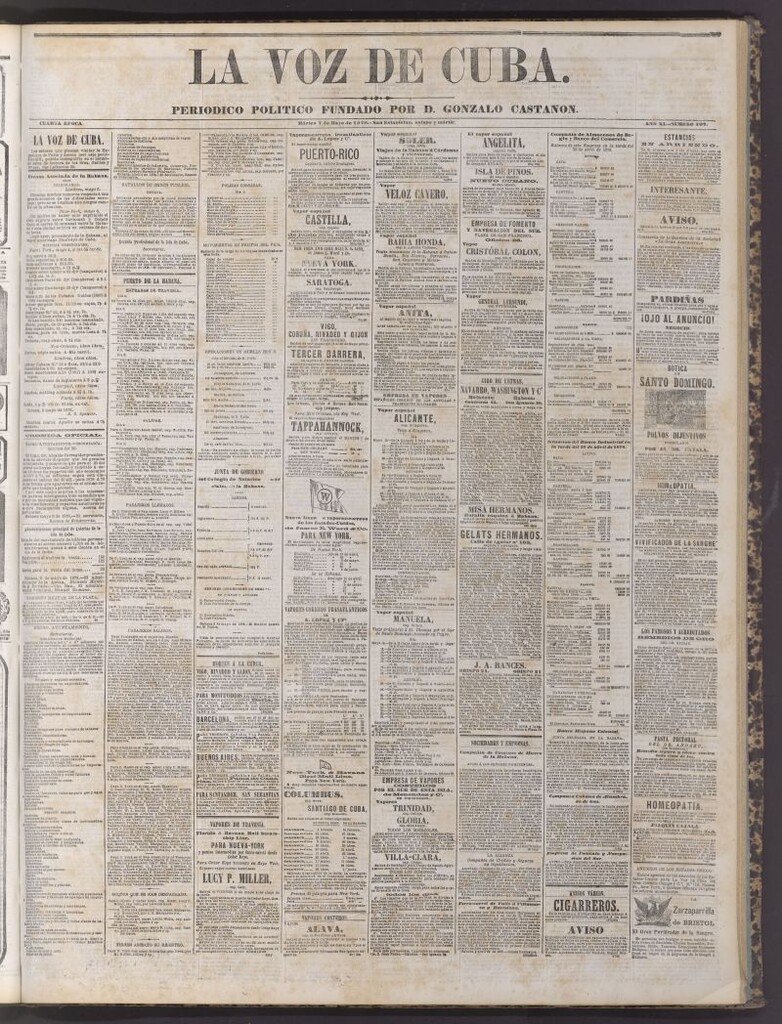 Miniatura de La Voz de Cuba : diario conservador del 7 de mayo de 1878