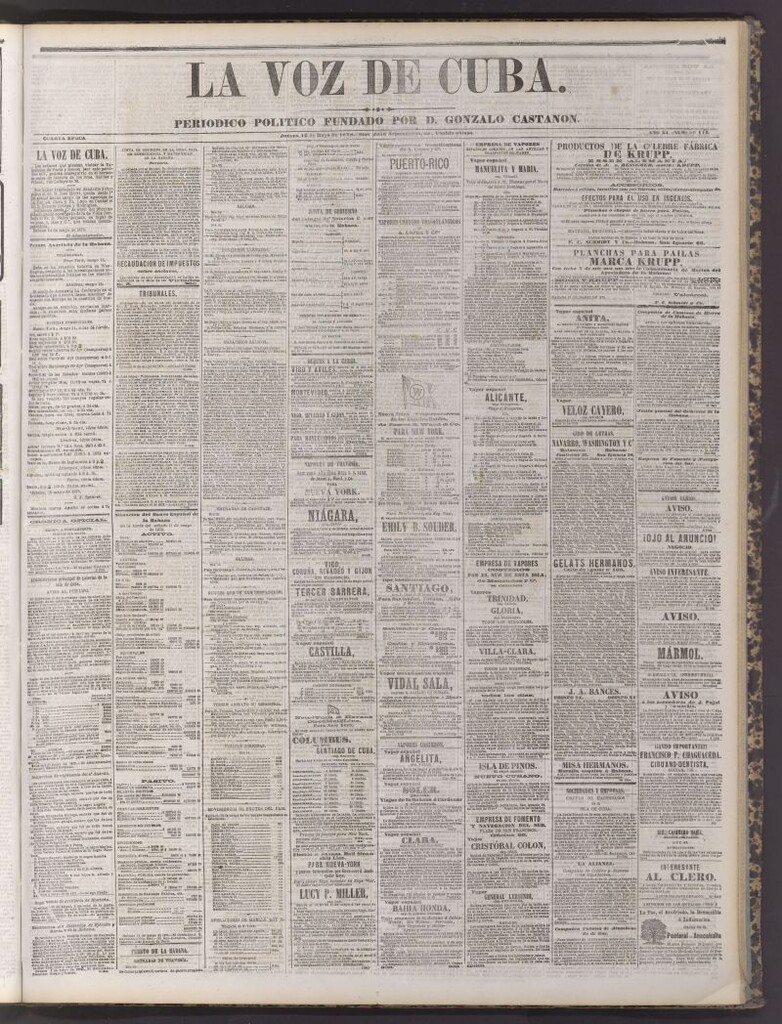 Miniatura de La Voz de Cuba : diario conservador del 16 de mayo de 1878