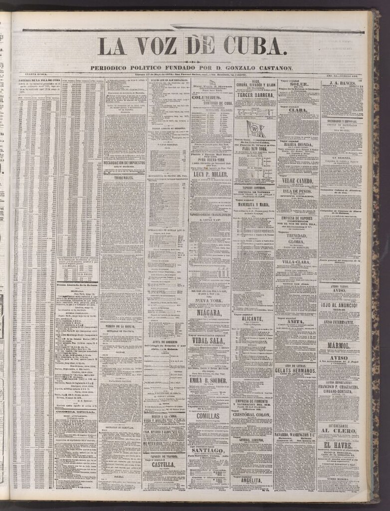 Miniatura de La Voz de Cuba : diario conservador del 17 de mayo de 1878