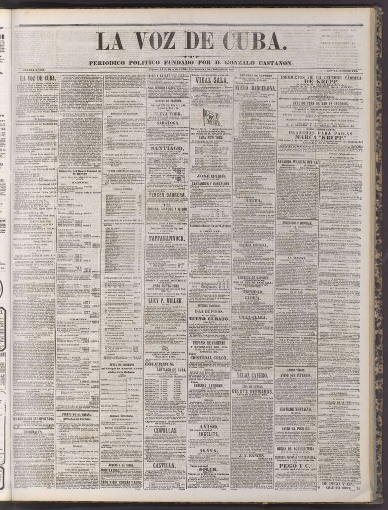 Miniatura de La Voz de Cuba : diario conservador del 24 de mayo de 1878