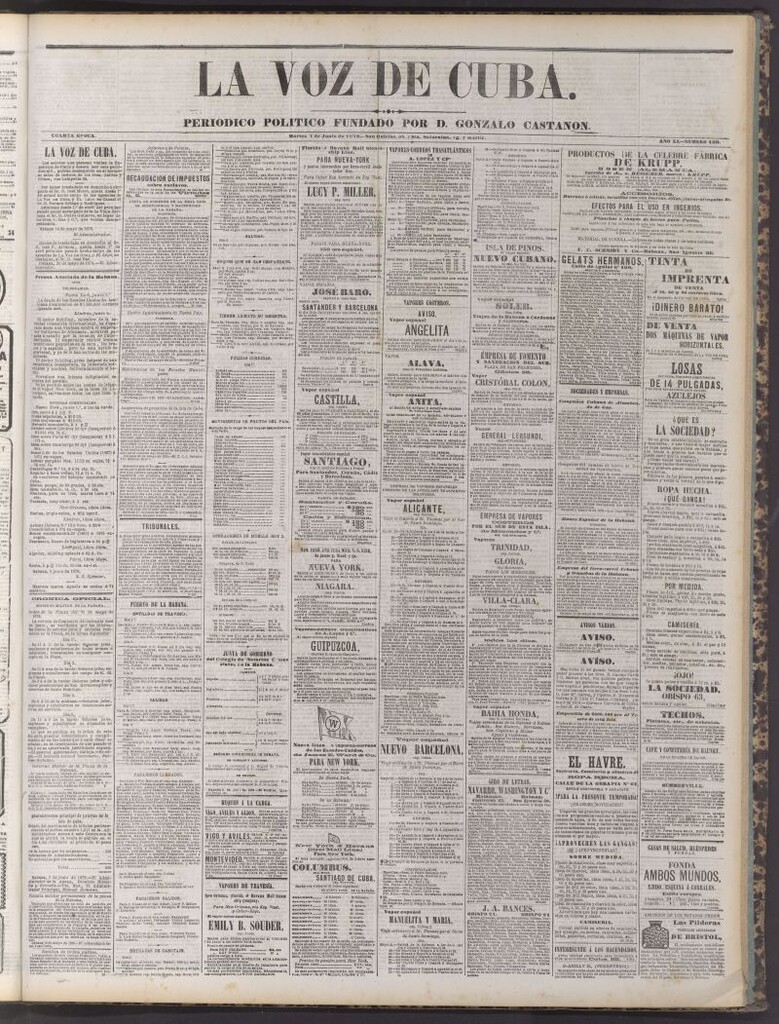 Miniatura de La Voz de Cuba : diario conservador del 4 de junio de 1878