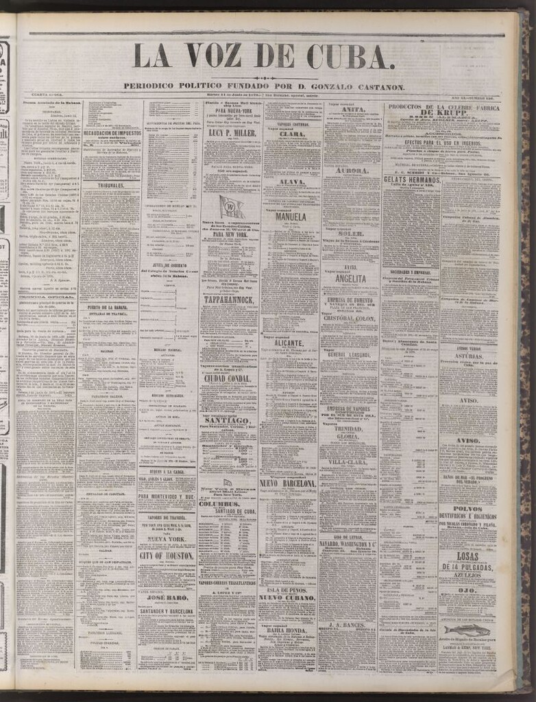 Miniatura de La Voz de Cuba : diario conservador del 11 de junio de 1878