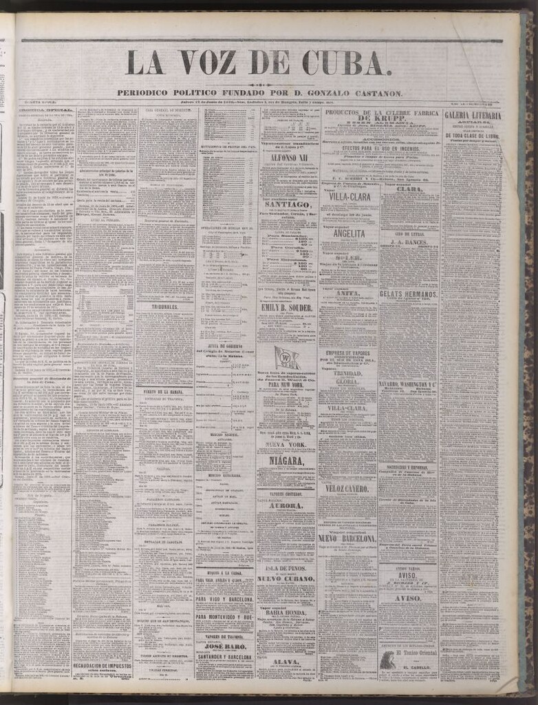 Miniatura de La Voz de Cuba : diario conservador del 27 de junio de 1878