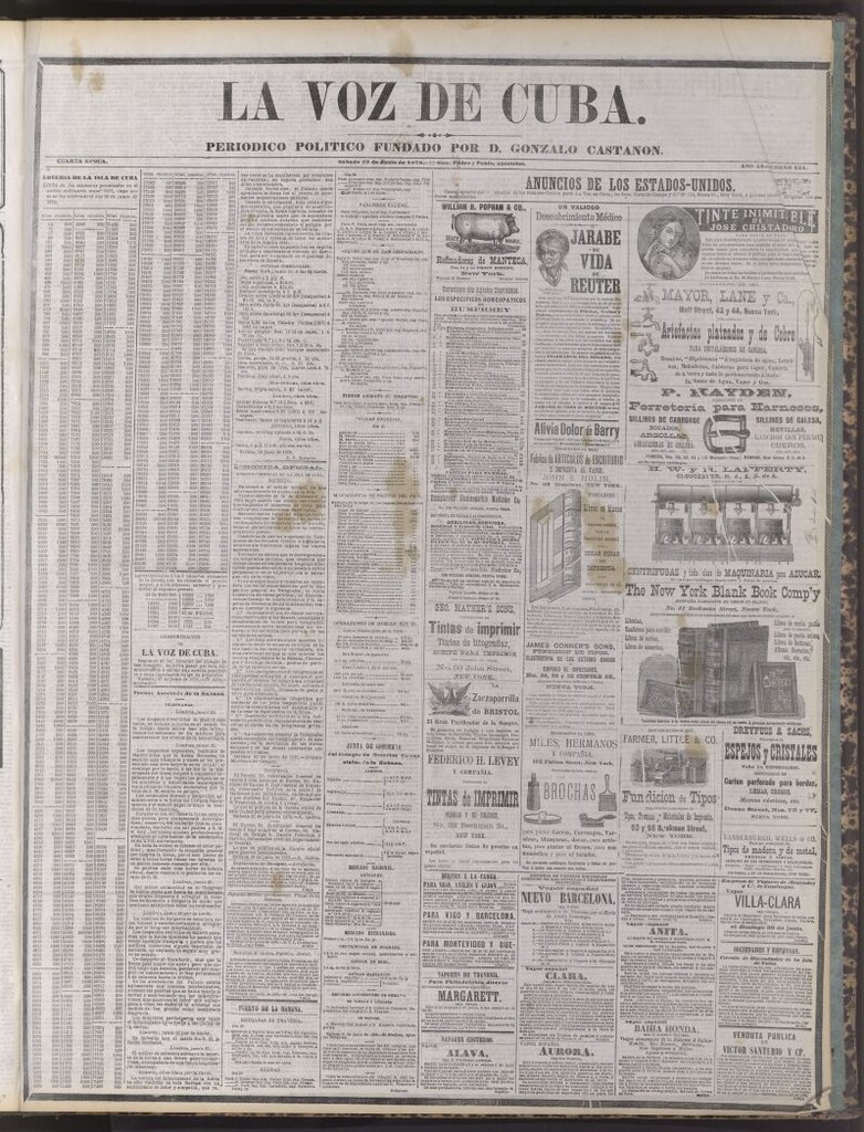 Miniatura de La Voz de Cuba : diario conservador del 29 de junio de 1878