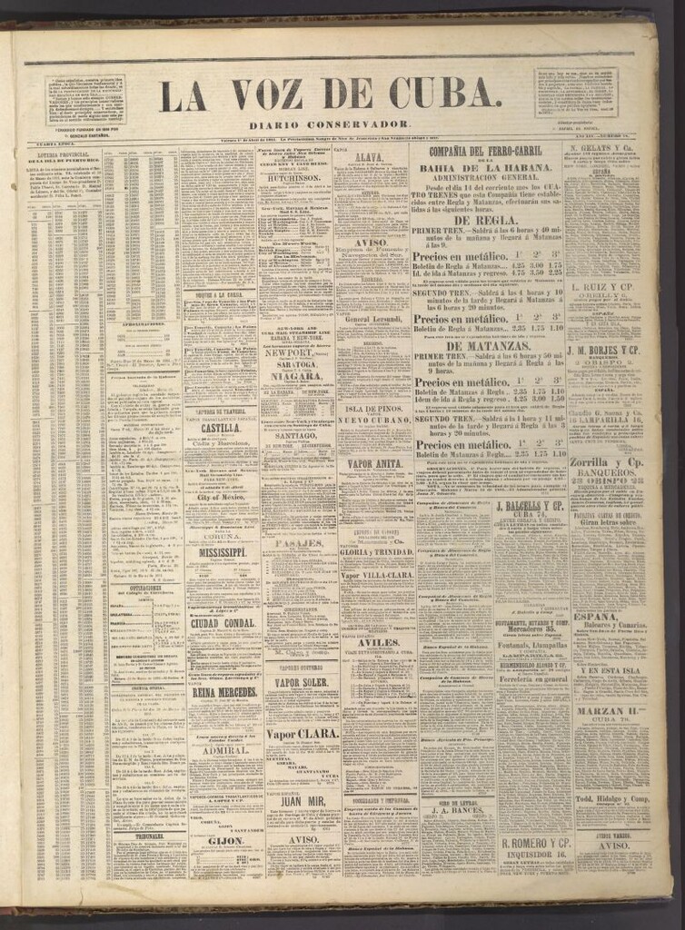 Miniatura de La Voz de Cuba: diario conservador del 1 de abril de 1881