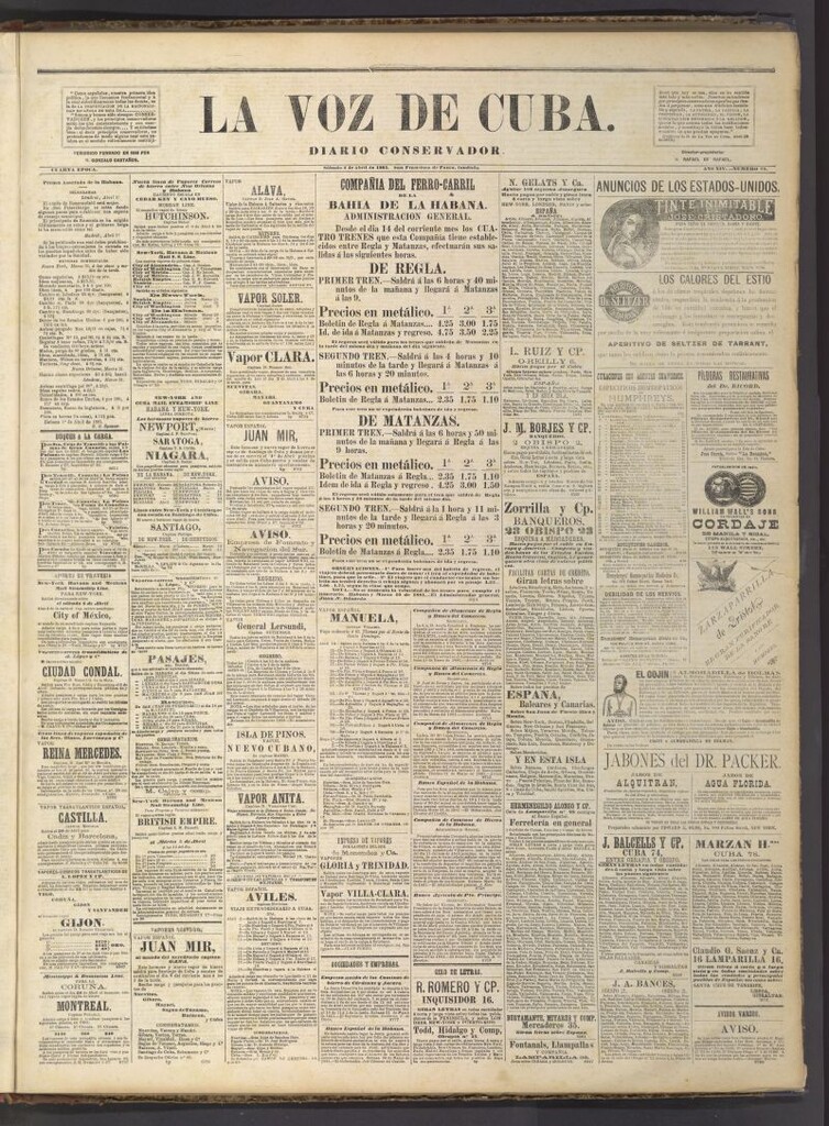 Miniatura de La Voz de Cuba: diario conservador del 2 de abril de 1881