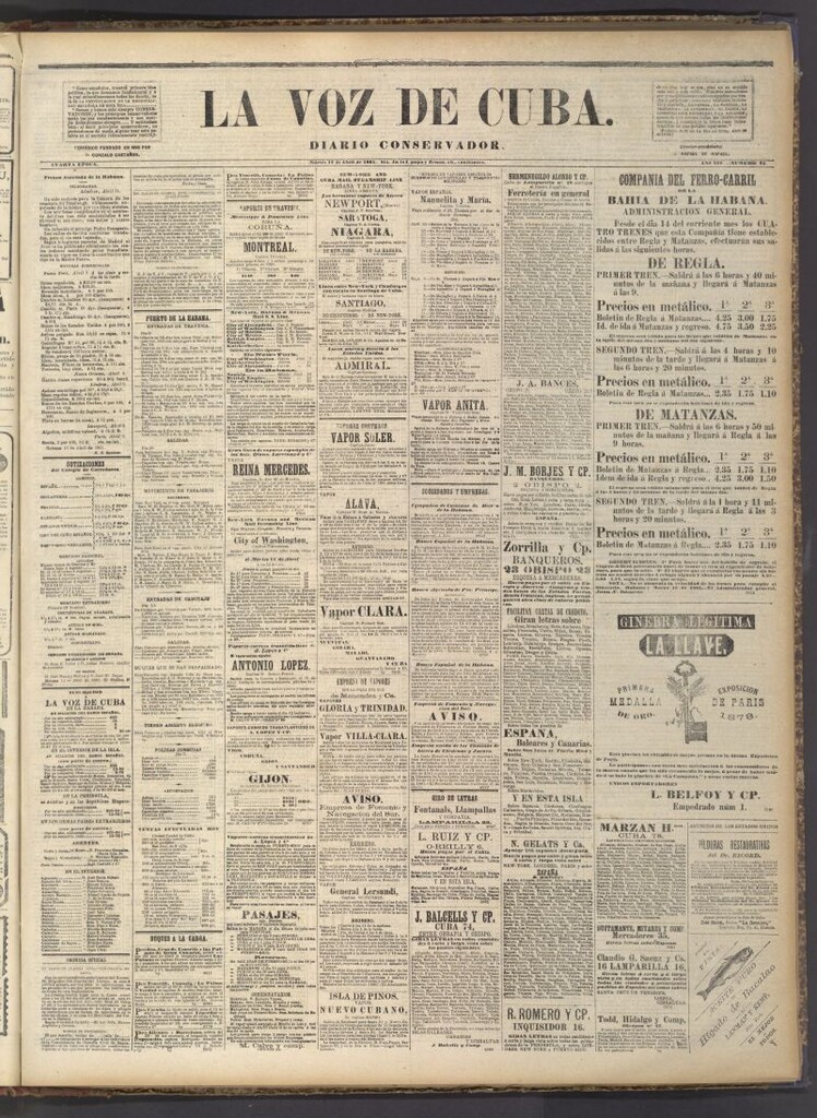 Miniatura de La Voz de Cuba: diario conservador del 12 de abril de 1881