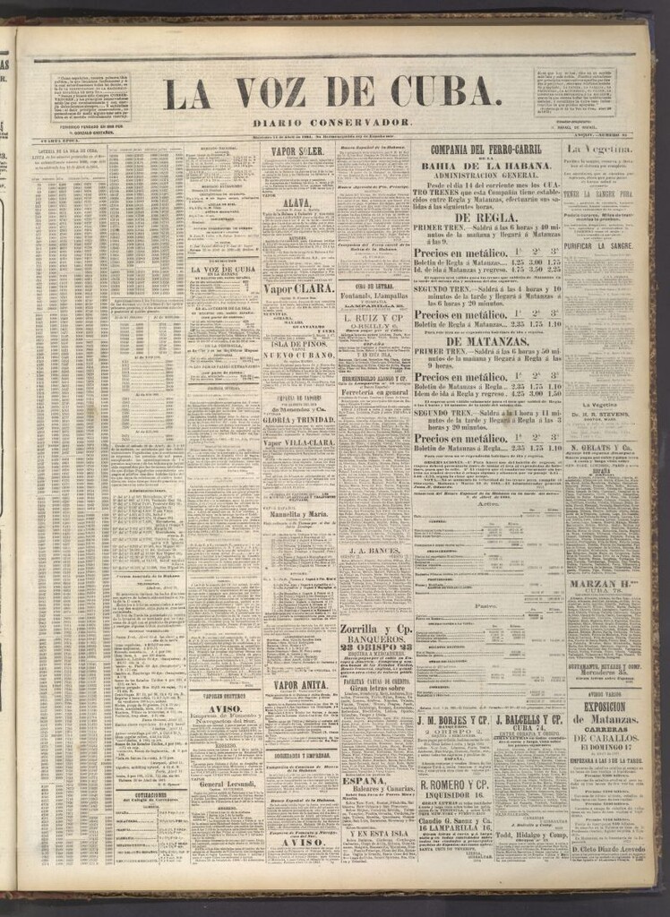 Miniatura de La Voz de Cuba: diario conservador del 13 de abril de 1881