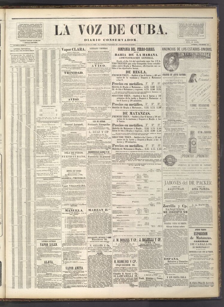Miniatura de La Voz de Cuba: diario conservador del 14 de abril de 1881