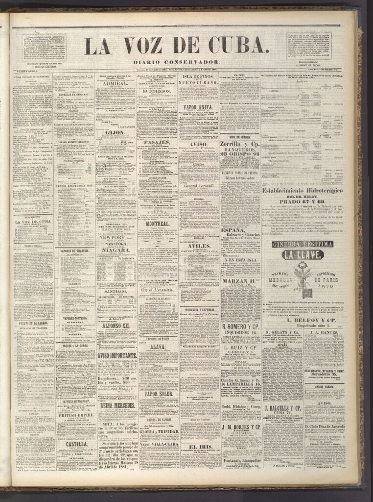 Miniatura de La Voz de Cuba: diario conservador del 22 de abril de 1881