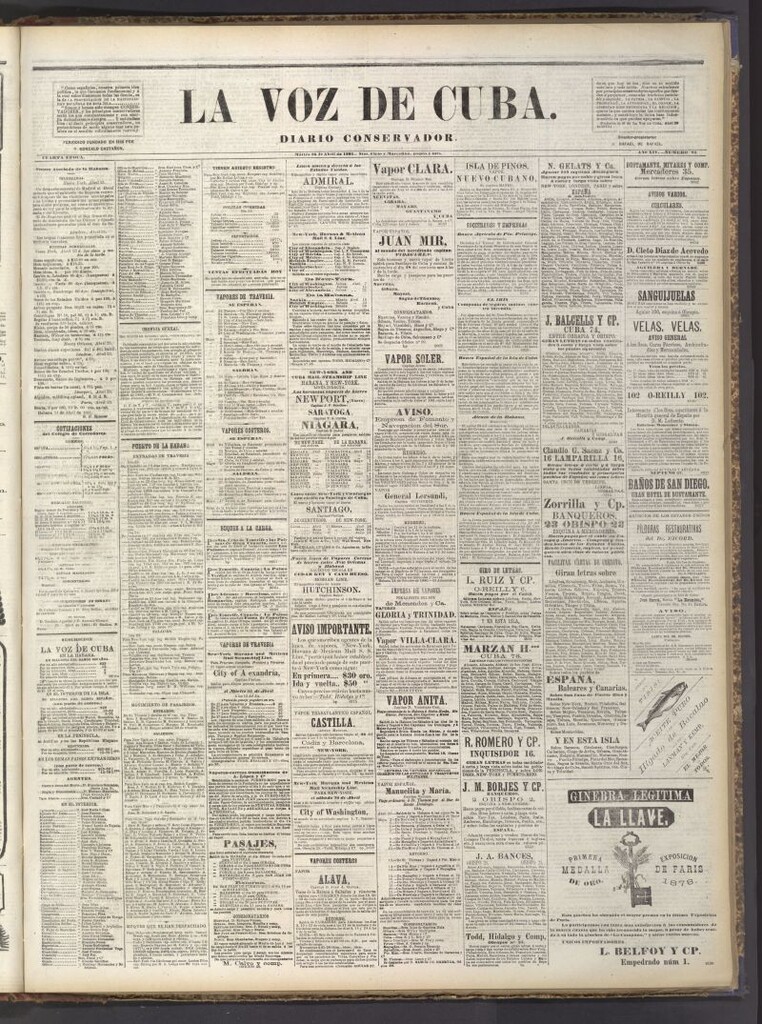 Miniatura de La Voz de Cuba: diario conservador del 26 de abril de 1881