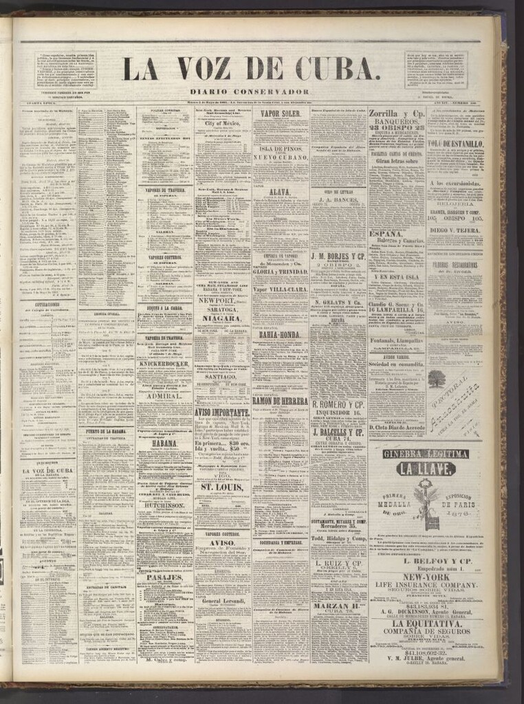 Miniatura de La Voz de Cuba: diario conservador del 3 de mayo de 1881