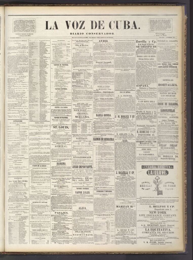Miniatura de La Voz de Cuba: diario conservador del 4 de mayo de 1881