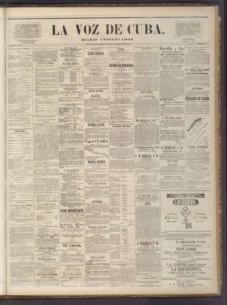 Miniatura de La Voz de Cuba: diario conservador del 10 de mayo de 1881